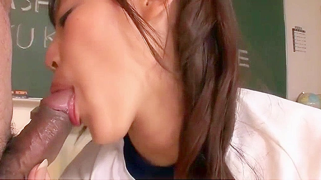 Japanese Teen Blowjob with Brunette Student and Facial