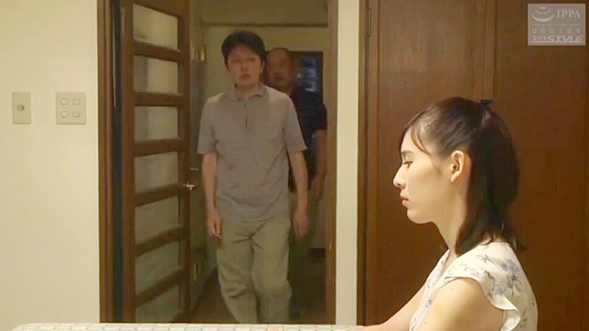 Japanese Office Lady Gets Blowjob & Creampie From Cuckhold Husband's Massage