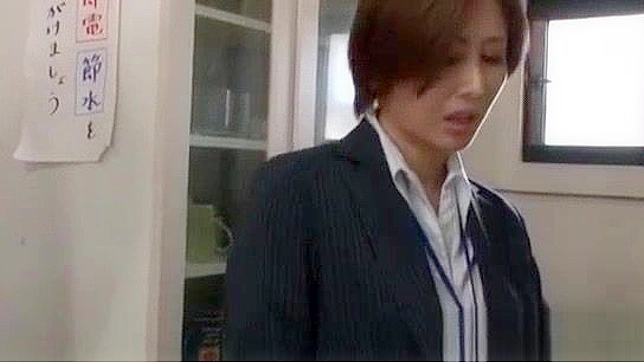 Japanese MILF Satsuki Kirioka's Naughty Office Blowjob & Cumshot with Boss