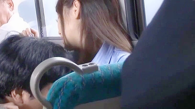 Japanese Office Lady's Public Fetish Fondling & Screwing on the bus