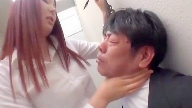 Japanese Office Lady Dominates & Handjobs Weak Male in Fetish Video