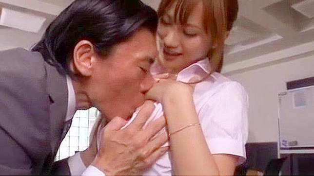 Japanese Milf Kokone Mizutani Gets Rough Office Sex with Cock Sucking & Swallowing