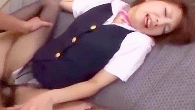 Japanese Teen Office Lady in Stockings Gets Bukkake