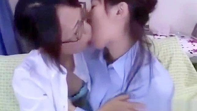 Japanese Office Lesbians' Passionate Kisses