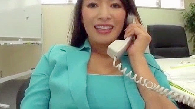 Japanese MILF in Stockings Gives Blowjob & Creampie at Office