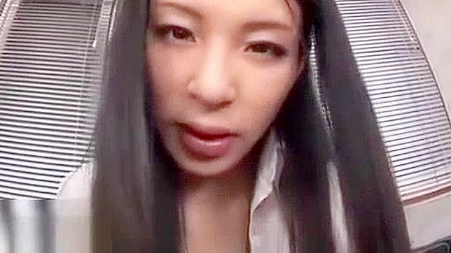 Japanese Office Lady's Foot Fetish Massage with Black Pantyhose