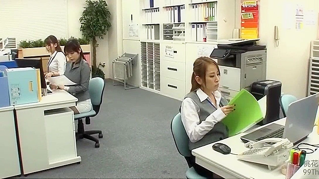 Japanese Public Threesome with Uncensored  Anal and Deepthroat in the Office