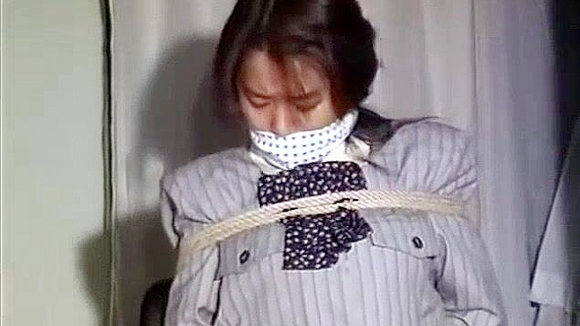Japanese Office Lady's BDSM Fantasy - Tied & Gagged with Small Tits, Deep Throat, Bandages