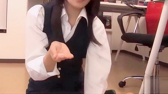 Japanese Office Lady Blows Employee's Cock in Uncensored POV Scene
