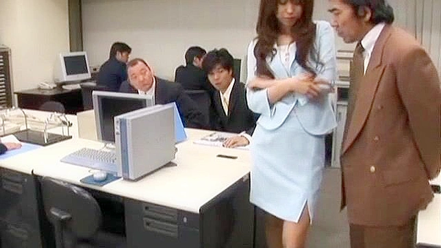 Japanese Office Lady's Wild Gangbang with Foot Fetish and Cream Pie