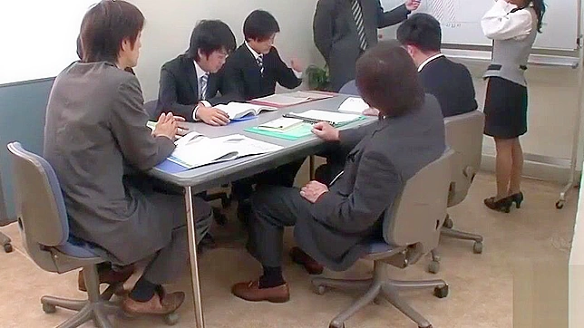 Japanese Office Lady Gets Banged by Peers in Lingerie - Fetish Gangbang with Foot Worship