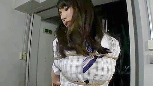 Japanese Office Lady's BDSM Fetish with Stockings and Bandages