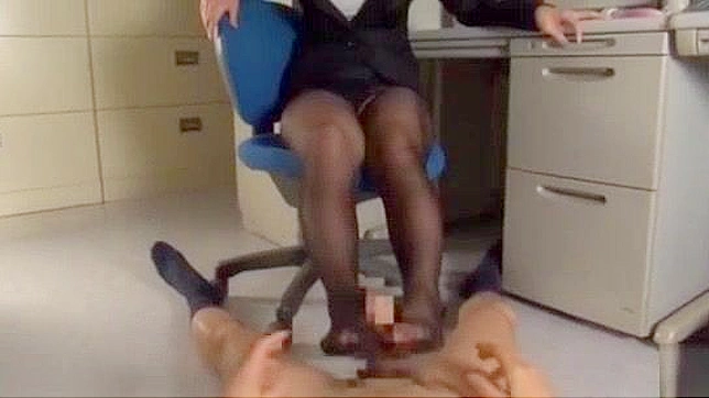 Japanese Office Lady Aya Hasegawa's Sexy Stocking Foot Job