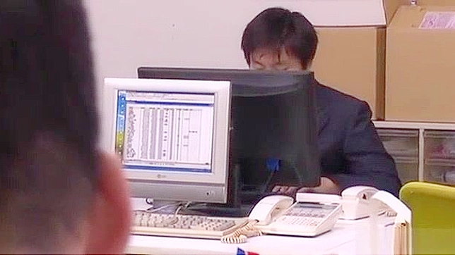 Japanese Office Lady Gives Blowjob Under Desk in Public