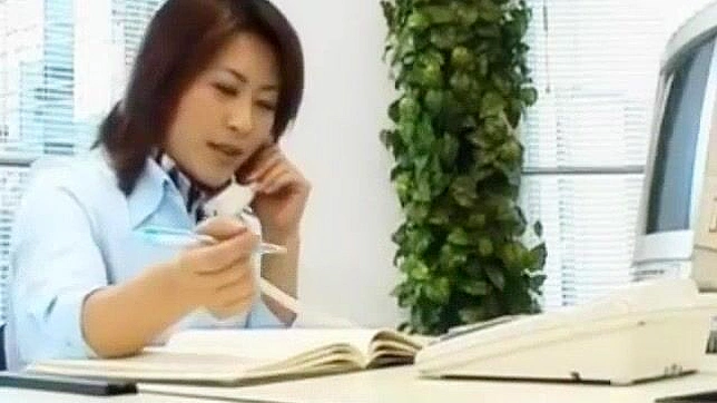 Rina Katsura's Hot Office Fuck! Uncensored Cunnilingus & Shaved Paipan Lingerie Scene