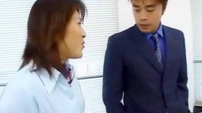 Rina Katsura's Hot Office Fuck! Uncensored Cunnilingus & Shaved Paipan Lingerie Scene