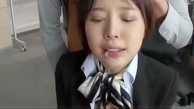 Japanese Office Lady Fetish Group Sex with Dildos & Deepthroat