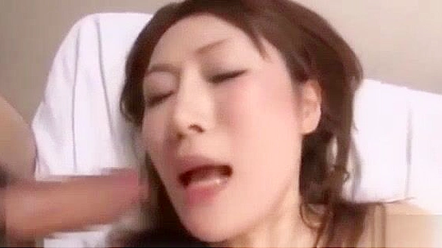 Japanese Office Lady's Wild Cream Pie Sex with Two Men in Hotel Room