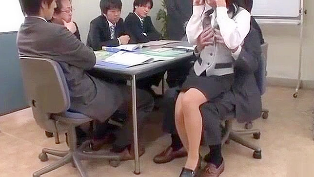 Japanese Office Lady Gets Gangbanged by Cum-Crazy Colleagues