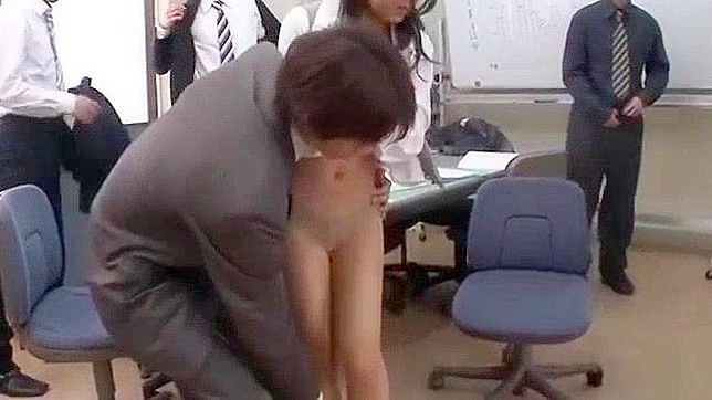 Japanese Office Lady Gets Gangbanged by Cum-Crazy Colleagues