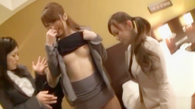 Japanese Office Ladies' Wild Group Sex in Stockings and Blowjobs