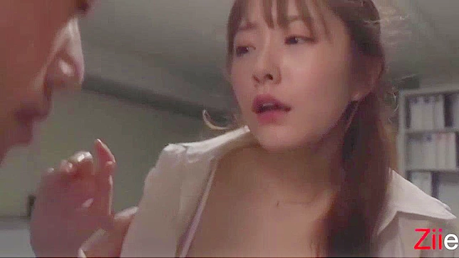 Japanese Porn Star Gets Deep Throated in the Office