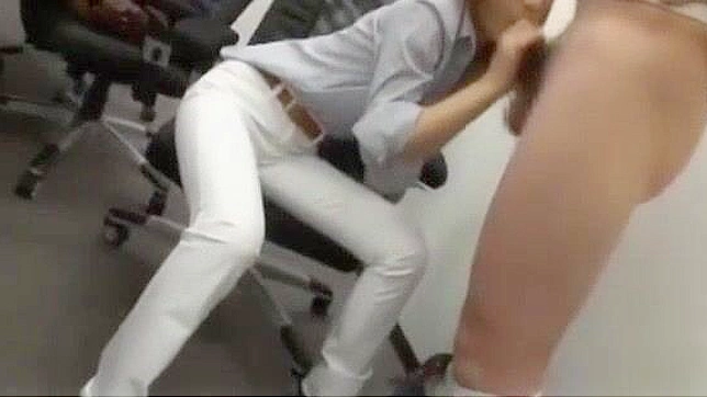 Japanese Office Lady Gets Double Pleasure with Dildo and Cock Facial