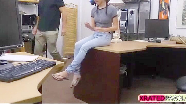 Japanese Office Lady Gets Handjob with Big Cock in Uncensored POV Porn Video