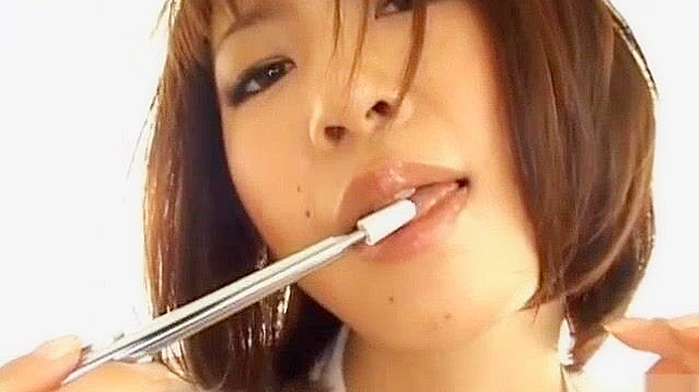 Japanese Office Lady Rin's Masturbation Cream Pie Facial in Stockings