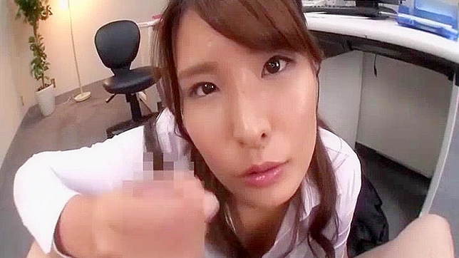 Japanese Office Lady's Foot Fetish Handjob in Uncensored  Lingerie