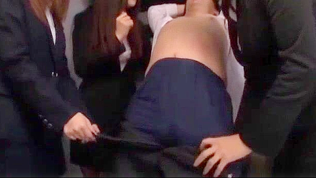 Japanese Office Lady Gets Lucky in Group Sex Blowjob & Handjob Porn