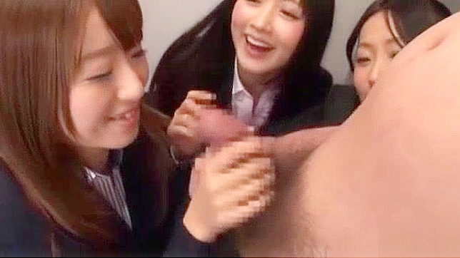 Japanese Office Lady Gets Lucky in Group Sex Blowjob & Handjob Porn