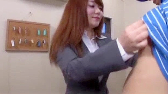 Japanese Milf Gets Banged in the Office with Cream Pie and Fisting
