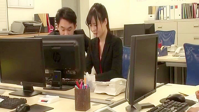 Japanese Office Lady's Group Sex with Big Tits and Deep Throat