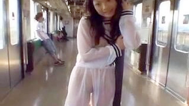 Japanese Babe in Skimpy Outfit Dares to Blow a Cock in Public