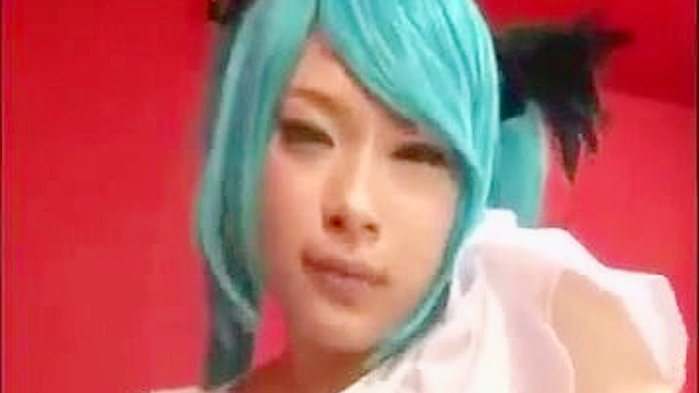 Japanese Schoolgirl with Turquoise Hair Gets Drilled