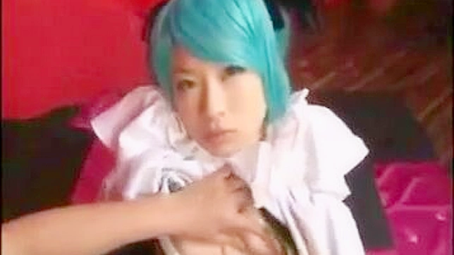 Japanese Schoolgirl with Turquoise Hair Gets Drilled