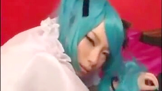 Japanese Schoolgirl with Turquoise Hair Gets Drilled