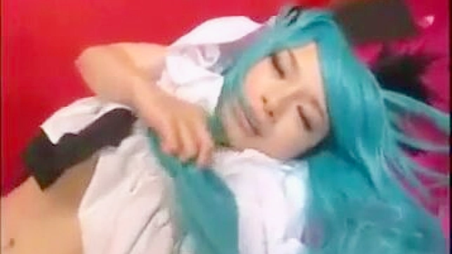 Japanese Schoolgirl with Turquoise Hair Gets Drilled