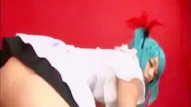 Japanese Schoolgirl with Turquoise Hair Gets Drilled