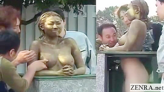 Japanese XXX: Bronzed Goddess Gets Naughty with Group Fuck