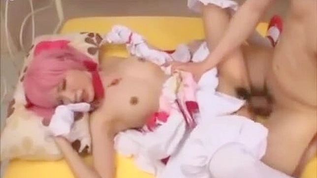 Japanese teen maid babe with explicit blowjob action!