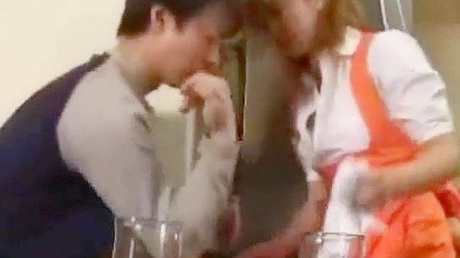 Ultra-hot Japanese waitress serving up steamy extravaganza with lucky customers!