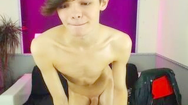 Insatiable young twink satisfying himself with his hard cock