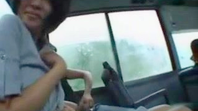 Erotic encounter with hot Japanese babe in a moving car