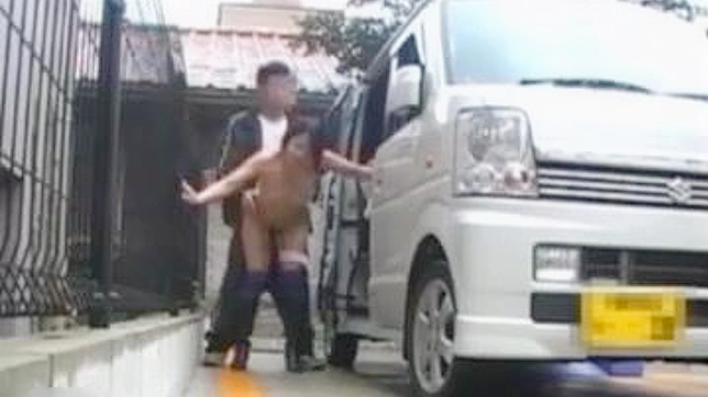 Wild Public Quickie ~ Hot Sex by the Bus, Bareback Riding, Explosive Orgasm