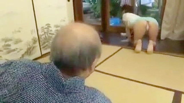 Must-Watch! Hot Japanese Babe Giving Grandpa Steamy Fuck Ride! XXX