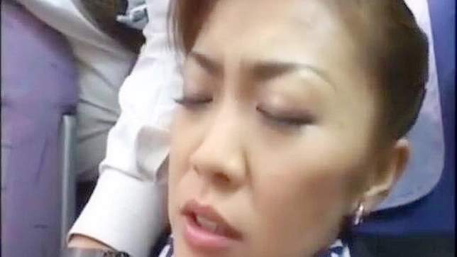 Japanese Air Hostess's Sultry Solo Flight and Sensual Touch-Ups!