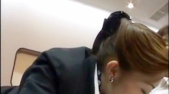 Japanese Air Hostess's Sultry Solo Flight and Sensual Touch-Ups!