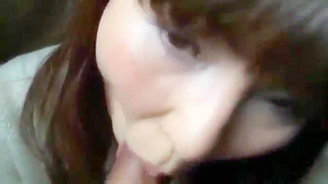 Deepthroating Japanese sweetheart enjoying huge black cock in her mouth